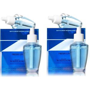 Bath & Body Works Fresh Linen Wallflower Bulb Refills TWO boxes, FOUR bulbs!