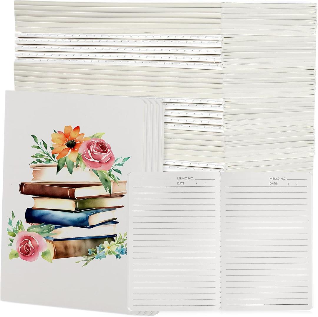AmazingSpark 24 Pcs A5 Kraft Paper Notebooks White Kraft Paper Lined Journal Bulk 8.3 x 5.5 Inches Composition Notebooks Soft Cover Diary 60 Pages Notepad for Travel Student School Office Supplies