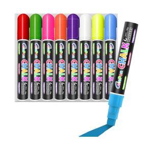 Window Chalk Markers for Cars Glass Washable, 8 Colors Jumbo Liquid Chalk Marker Pens with 10mm 3 in 1 Nib Wide Tip, Chalkboard Markers Car Window Paint Pen for Auto, Mirror, Poster