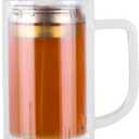 Glass Tea Cup with Infuser and Lid 18.6oz/550ml, Glass Tea Mug with Infuser for Loose Leaf Tea (C14)