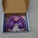 Kids Headphones, Wired Headphones for Kids On Ear with Microphone, 93dB Volume Limiter Headphone for Girls Boys, Foldable Lightweight Headphone for School Learning & Entertainment, Pink Purple