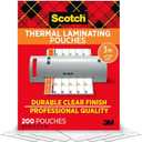 Scotch Thermal Laminating Pouches, 200 Count, Clear, 3 mil., Ideal Office or School Supplies, Fits Letter Sized Paper (8.9 in. × 11.4 in.)