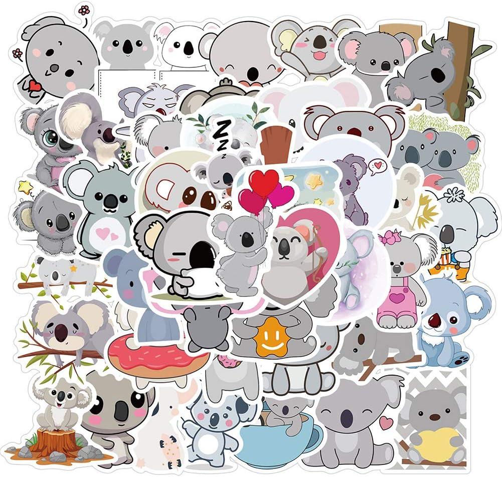 Koala Bear Stickers |50 Pcs Cute Koala Waterproof Vinyl Stickers for Water Bottles Bicycle Laptop Refrigerator Luggage Computer Mobile Phone Skateboard Bike Decals