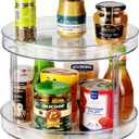 Amolliar 2 Tier 11" Lazy Susan, Rotating Turntable Organizer for Cabinet, Kitchen, Fridge, Countertop, Bathroom, Pantry Organizer Storage, Spice Spinner Rack for Condiment, Snack, Under Sink Organizer