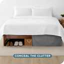 Bare Home Queen Bed Skirt - 15-Inch Tailored Drop Easy Fit - Bed Skirt for Beds - Center & Corner Pleats (Queen, Grey)
