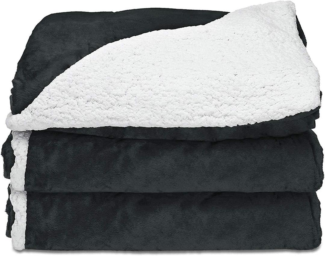 Sunbeam Microplush and Sherpa heated Throw solid gray 50"×60"