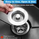 2 Pack Kitchen Sink Drain Strainer & Stopper with Basket, Stainless Steel Drain Plug Cover Catcher for Food Waste - Sink Accessories for Home or Kitchen Sink Shroom Fit US Standard 3-1/2'' Drain Hole