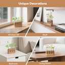 Plant Propagation Station with Wooden Stand, Gardening Gifts for Mom Women Plant Lovers, 9-Level Dimmable LED Light 4 Glass Test Tubes Vases for Hydroponic Plants - Desktop Terrarium for Desk Decor
