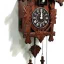 Rylai Cuckoo Clock Vintage Large Wooden Wall Clock Handcrafted 13x9.5 Inch Brown