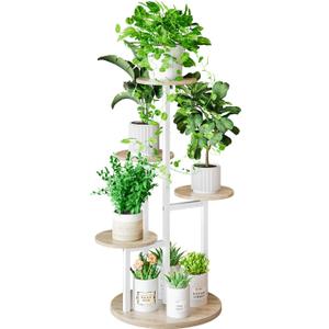 Plant Stand Indoor 5 Tier 8 Potted Multiple Flower Pot Holder for Patio Garden Balcony Living Room Corner (5 Tier White+Sonoma Oak) Plant Stand Indoor 5 Tier 8 Potted Multiple Flower Pot Holder for Patio Garden Balcony Living Room Corner (5 Tier White+Sonoma Oak)