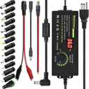 Universal Power Supply 3V~36V 4A 144W Adjustable Variable 3V 5V 6V 9V 12V 15V 18V 20V 24V 30V 36V Switching AC/DC Adapter Charger, 100V-240V AC to DC Converter with 14 Tips, Polarity Converter