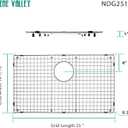 Serene Valley Sink Bottom Grid 25" X 14-7/16", Rear Drain with Corner Radius 3/8", Sink Protector NDG2515R