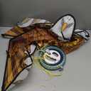 Flying Hoofer Large Beach Kite and Reel Winder with 650ft String for Kids and Adults, Single Line Kite, Extremely Easy to Fly for Beginners, (Eagle)