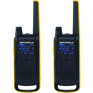 Motorola T470 Talkabout Two Way Radios, Long Range Emergency Rechargeable Waterproof Walkie Talkies 22 Channel, 35 Mile outdoor Black Yellow, 2 Pack