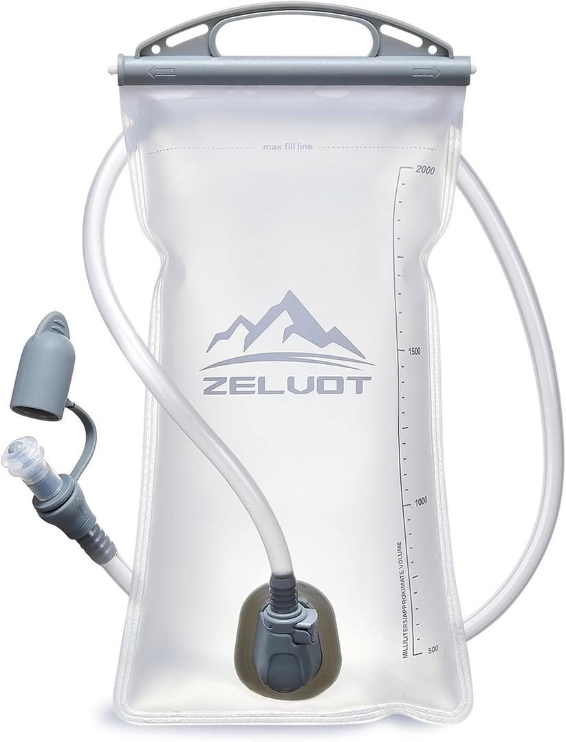 Zelvot 2L Hydration Bladder, BPA Free Water Bladder for Hiking Backpack, Leakproof Water Storage Bladder for Running, Hiking, Marathon