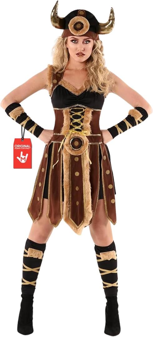 Morph Viking Costume Women, Viking Warrior Costume Women, Womens Halloween Costumes (X-Large)