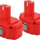 2Pack 4000mAh Replacement for Makita 18V Battery PA18 1822 1823 1833 1834 1835 1835F 192826-5 192827-3 192828-1 192829-9 193159-1 193140-2 193102-0 194105-7 193061-8 193783-0(Ni-MH Battery)