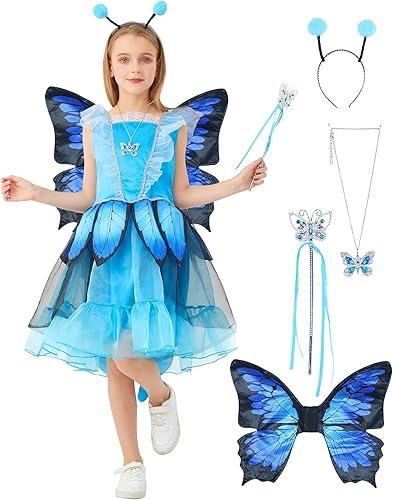 HITASION Halloween Butterfly Costume For Girl 5PCS Kids Fairy Dress Outfit Wings Headband Cosplay Party XS : Clothing, Shoes & Jewelry
