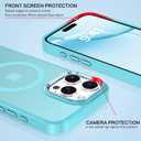 2 x BENTOBEN for iPhone 16 Pro Case [Compatible with Magsafe] Magnetic Matte Phone Case iPhone 16 Pro Translucent Slim Thin Shockproof Women Men Protective Cover iPhone 16Pro 6.1" 2024, Lake Blue