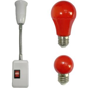 Darkroom Safelight Portable Red Lamp, E27 LED Screw Mouth Wall Light 360 Degree Desk Light with Switch