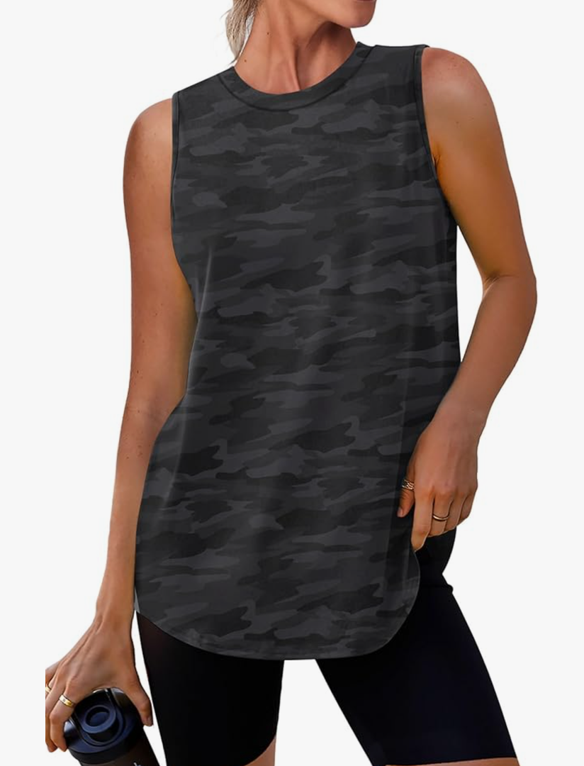 Womens Workout Tank Tops Lightweight Sleeveless Shirts for Women Loose Fit Tops for Athletic Running Tennis Yoga, L