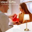 Rechargeable Cordless Table Lamp: Battery Powered Lamp,3 Level Brightness - Bedside Night Lamp, Ambient Light for Restaurant, Home, Bedroom, Dining Room, Camping, Cafe(Gold)