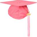 3 x Newrara Graduation Unisex Matte Adult Graduation Cap with Tassel (Pink)