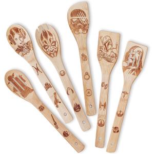 Star War Kitchen Gifts Wooden Spoons For Cooking Utensils Set 6 pcs, Star War kitchen accessories House Warming Gift For Men And Women,Star War Cooking Accessories, Star War Spatula