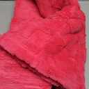 Hot Pink Fleece Throw Blanket 50”×60” for Couch Sofa Bed,Super Soft Cozy Plush Microfiber Flannel Blanket with 3D Checkered Design Lightweight for Adults Woman Girls