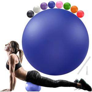 Soft Pilates Ball 9 Inch, Ideal Small Exercise Ball Between Knee Squeeze for Physical Therapy Yoga Core Medicine Abs Pt Bouncy, Mini Rubber Fitball Barre Workout Equipment for Women Men Kid Toddler (Blue)