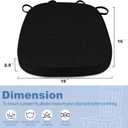 BUYUE Thickened 2.5" Dining Chair Cushions Set of 6, U-Shape High Density Foam Comfortable Chair Pads for Kitchen, Slip Resistant Indoor Seat Cushions (6 PCS, Black), 6 Counts