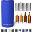 Frost Buddy Universal Can Cooler - Fits All - For Regular 12 & 16 oz or Slim-Size Bottles - Insulated Double-Walled Stainless Steel (Royal)