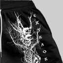 Men's Letter Graphic Workout Shorts Drawstring Waist Straight Leg 2 in 1 Basketball Shorts (Black, L)