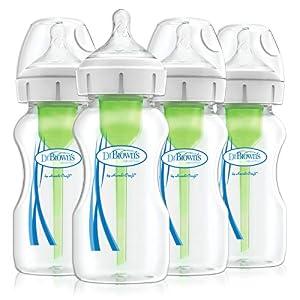 Dr Brown's Options+ Anti-Colic Baby Bottles, Four Pack, 270 ml Bottles