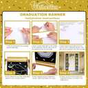 3 x 2026 Graduation Decorations,Congrats Grad Banner Backdrop for Class of 2026 Decorations- Black and Gold Graduation Party Decorations