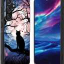 for Galaxy S25 FE Case,[10 FT Military Grade Drop Protection] Non-Slip Heavy Duty Shockproof Phone Case for Samsung Galaxy S25 FE 6.7 inch 2025,Black Cat Moonlight