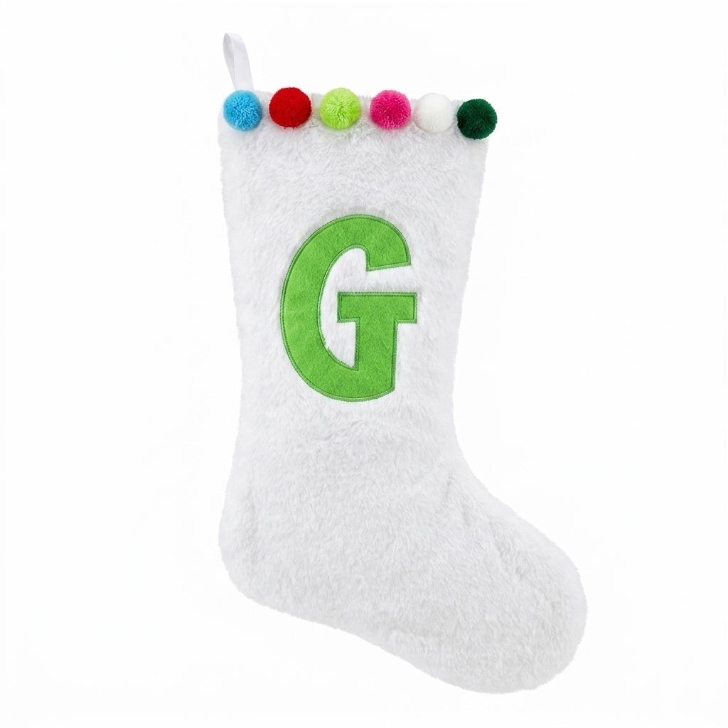 pom pom stocking G, 18 inch
