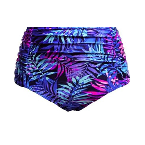 Tempt Me Women's High Waisted Swimsuit Bottom Tummy Control Ruched Bikini Bottom Vintage Swim Bottom Tankini Briefs 18 W