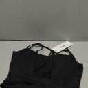 BRXL Womens Twist Back Sports Bra Buttery Soft Low Impact Yoga Bra Removable Pads Scoop Neck Crop Top Pilates Lounge (Medium, Black)