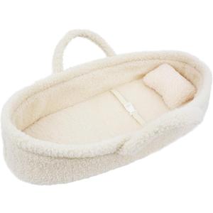 June Garden Cozy Dream Doll Bassinet - Baby Doll Portable Carrier - Fits for American Girl Dolls or Teddy Bears up to 18" - Cream White (18" and Smaller Dolls, 18" and Smaller Dolls)