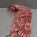 Pink Wig - Long Pink Wavy Wigs for Women Middle Part Pastel Pink 26 inch Natural Curly Synthetic Wig Heat Resistant Fiber Wigs for Daily Party Use