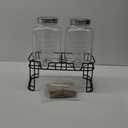 1 Gallon Glass Drink Dispensers For Parties 2PACK.Beverage Dispenser,Glass Drink Dispenser With Stand And Stainless Steel Spigot 100% Leakproof.Lemonade Dispenser With Ice Cylinder.Laundry Detergent