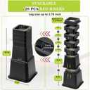 28 PCS Bed Risers 12 Inch Heavy Duty, Adjustable Furniture Risers up to 12 Inch Lift 12 Heights Options 1, 2, 3, 4, 5, 6, 7, 8, 9, 10, 11, 12 Inch for Couch, Sofa, Table Bed Frame Legs Dorm, Black