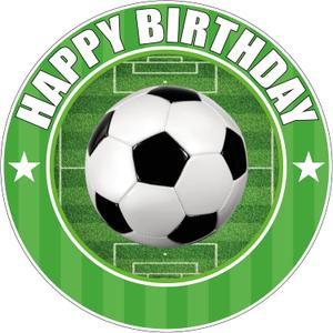 7.5 Inch Soccer Ball Cake Topper  Round Edible Birthday Cake Decorations, Happy Birthday Cake