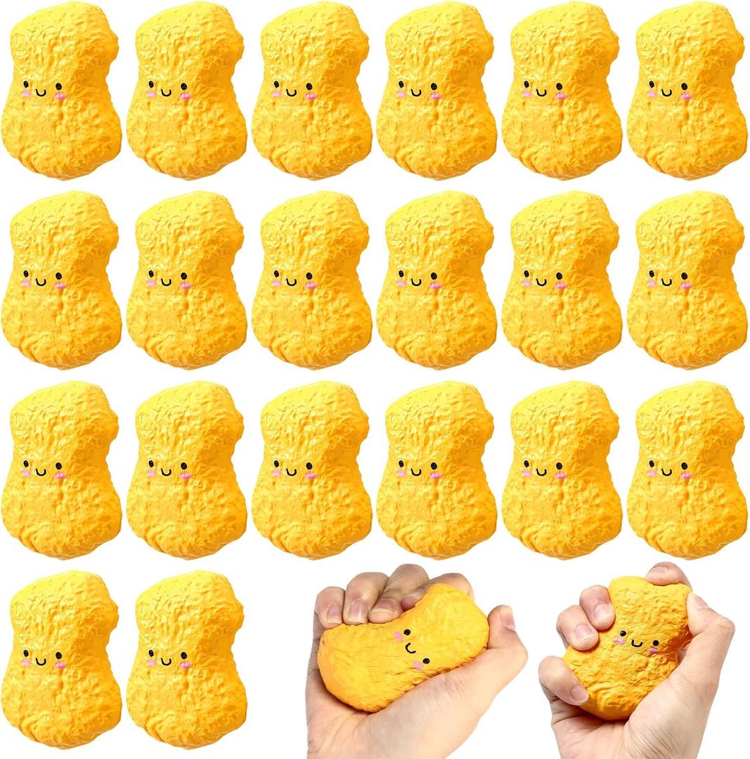 Gemscream 20 Pcs Chicken Stress Balls for Adults Funny Inspirational Stress Relief Squeezable Mini Balls Motivational Funny Thank You Gifts for Coworker Employee Teacher Appreciation