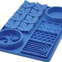 Slow Feeder Bowl, Silicone Lick Mat with Suction Cups for Dog Cat, Snuffle Mat for Pet Smell Training, Puzzle Toys for Bored Puppy, Interactive Sniff Mat for Slow Eating and Keep Busy, Blue