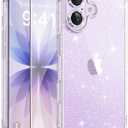 BERFY for iPhone 17 Case for Women, Clear Glitter Shockproof Protective Case, Anti-Yellowing, with Screen Protector & Camera Lens Protector 6.3", Diamond Sparkle Clear