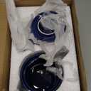 ONTUBE 8oz Sugar and Salt Bowls with Lid and Spoon, Ceramics Condiment Pots,Seasoning Jar Spice Container for Kitchen,Dishwasher Safe (Navy)