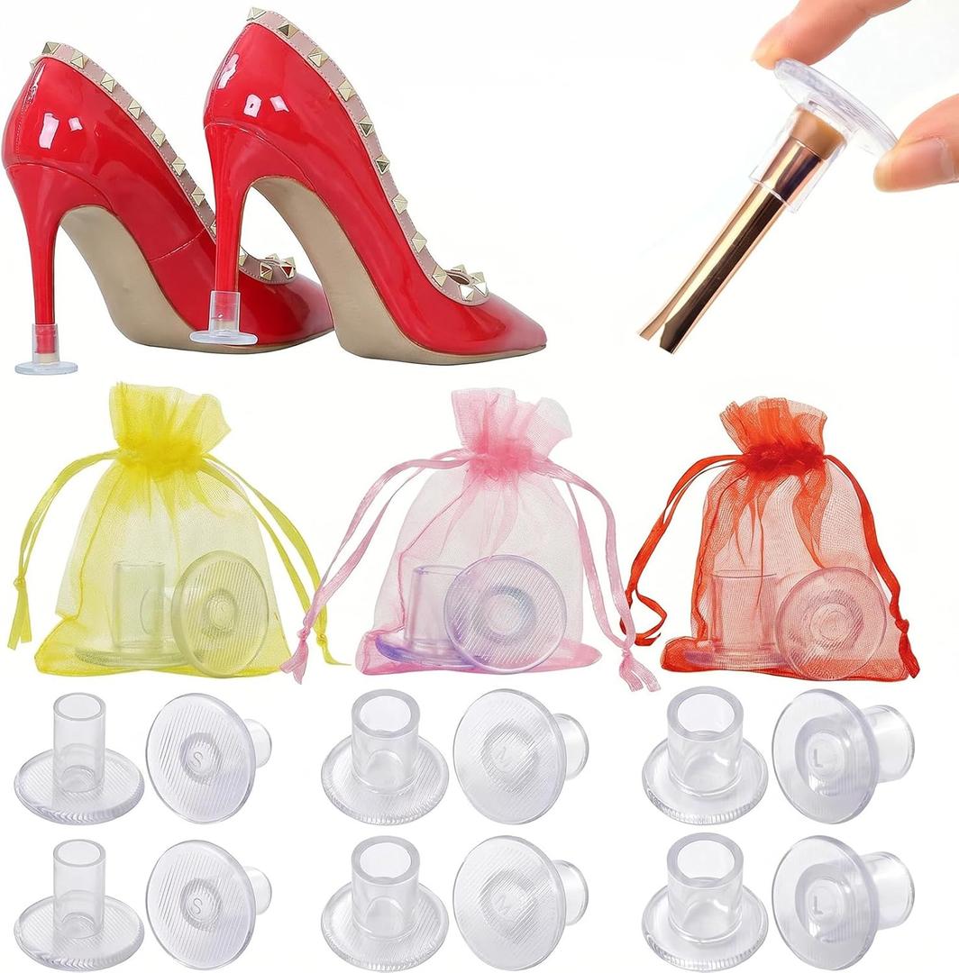 9 Pairs Clear High Heel Protectors Heel Stoppers for Wedding Mates Bridesmaid(Small/Middle/Large)