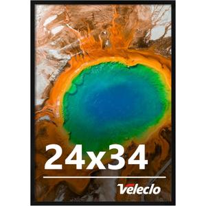 24x34 Picture Frame for Wall Display, 24x34 Black Picture Frame with Shatter Resistant Plexiglass, Stable and Sturdy 24 x 34 Poster Frame for Wall Display, Handpicked Gift Collection, 1 Pack